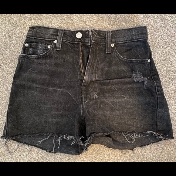 Urban Outfitters Pants - Black distressed high waisted jean shorts
